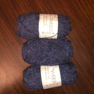 3 skeins Norwegian silk wool navy yarn bundle